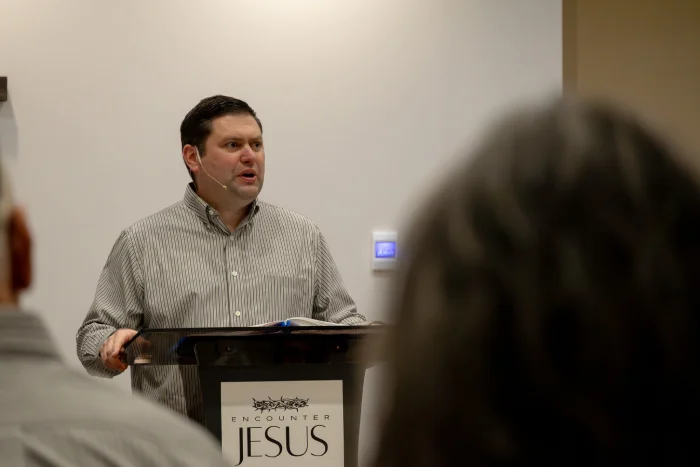 Pastor Tim Bright teaching.